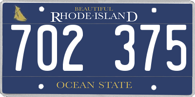 RI license plate 702375