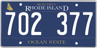 RI license plate 702377