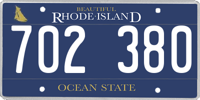 RI license plate 702380