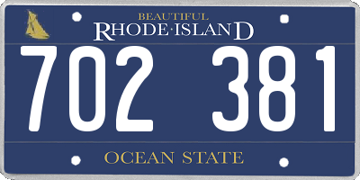 RI license plate 702381