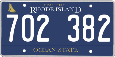 RI license plate 702382