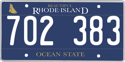 RI license plate 702383