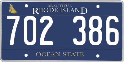 RI license plate 702386