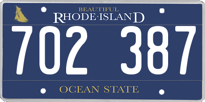 RI license plate 702387