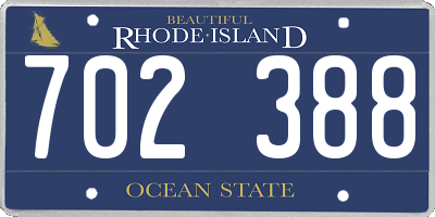 RI license plate 702388