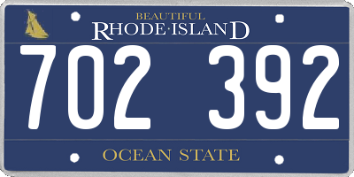RI license plate 702392