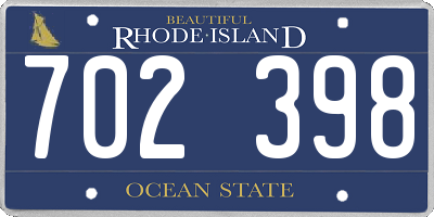 RI license plate 702398