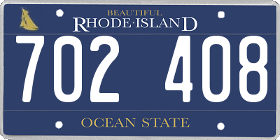 RI license plate 702408