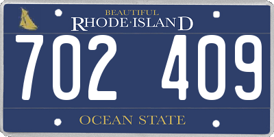 RI license plate 702409