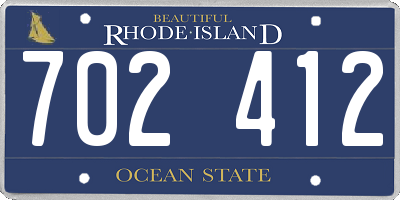 RI license plate 702412