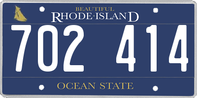 RI license plate 702414
