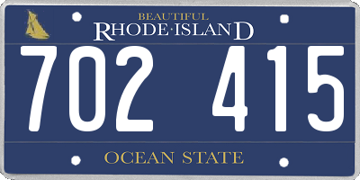 RI license plate 702415
