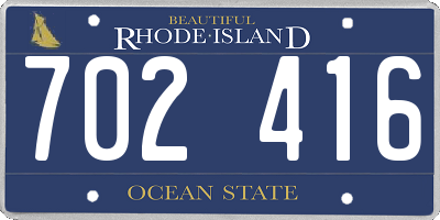 RI license plate 702416
