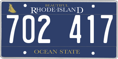 RI license plate 702417
