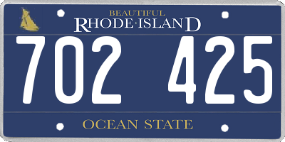 RI license plate 702425