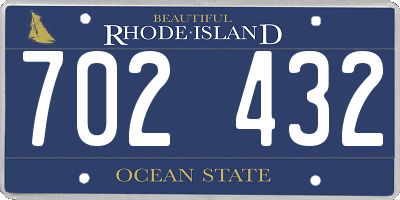 RI license plate 702432