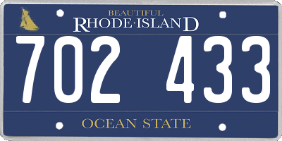 RI license plate 702433