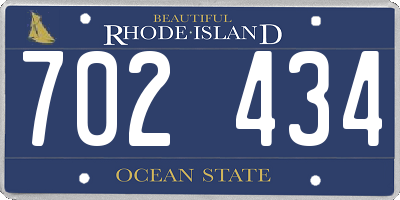 RI license plate 702434