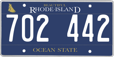 RI license plate 702442