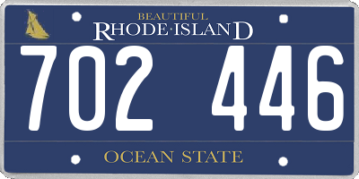 RI license plate 702446