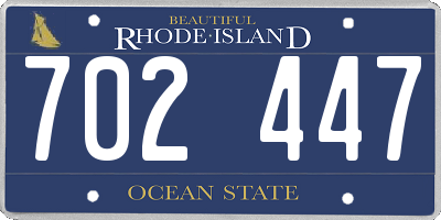 RI license plate 702447