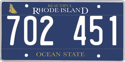 RI license plate 702451