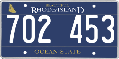 RI license plate 702453