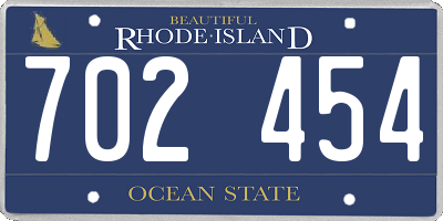 RI license plate 702454