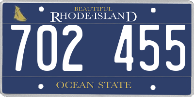 RI license plate 702455