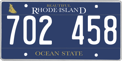 RI license plate 702458