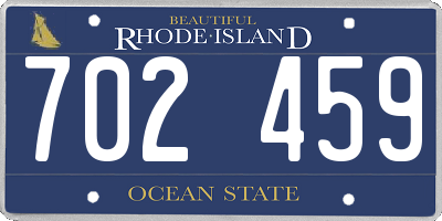 RI license plate 702459