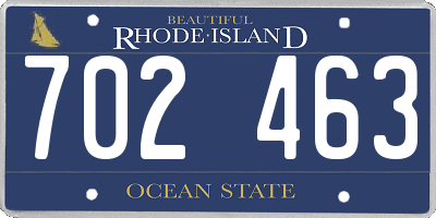 RI license plate 702463