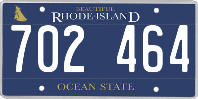RI license plate 702464