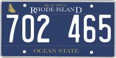 RI license plate 702465