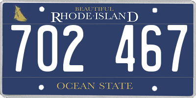 RI license plate 702467