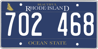 RI license plate 702468