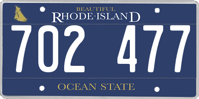 RI license plate 702477