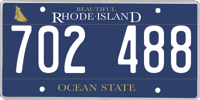 RI license plate 702488