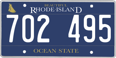 RI license plate 702495