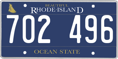 RI license plate 702496