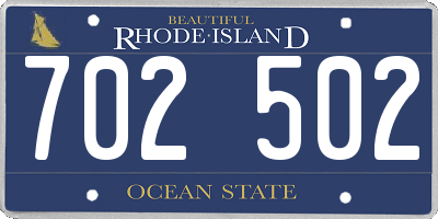 RI license plate 702502