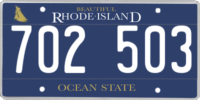RI license plate 702503