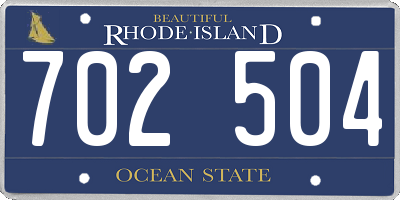 RI license plate 702504