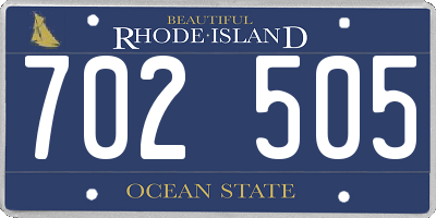 RI license plate 702505