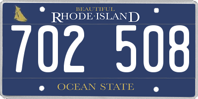 RI license plate 702508