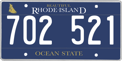 RI license plate 702521