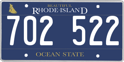 RI license plate 702522