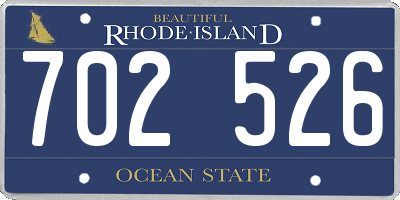 RI license plate 702526