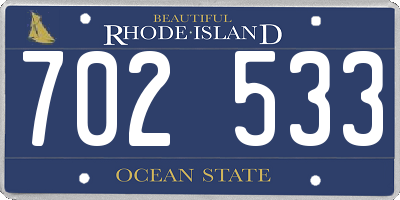 RI license plate 702533