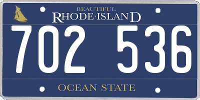 RI license plate 702536